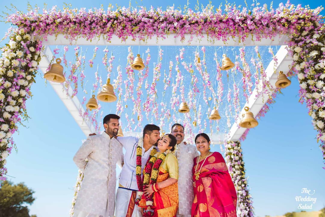 Happy couple at their wedding